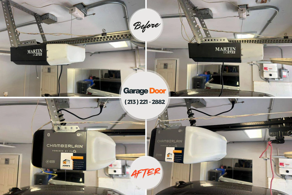 Before and after: garage door repair Spring Hill, FL